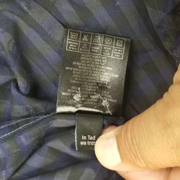 Ted Baker Men's Shirt Size 3 (US Medium) Striped - Picture 8 of 10